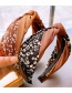 Fashion Coffee Color + Black Floral Floral Twisted Broad-brimmed Headband