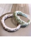Fashion Cream Green Silk Pleated Headband