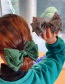 Fashion Vintage Green Houndstooth Bow Pleated Hair Tie