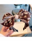 Fashion Coffee Color Fabric Printed Bow Headband