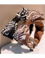 Fashion Coffee Color Fabric Printed Bow Wide-brimmed Headband