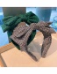Fashion F030s-retro Green Fabric Letter Print Bow Headband