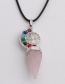 Fashion Nsn00330 Lan Sha Tiger Eye Amethyst Crystal Conical Necklace