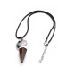 Fashion Nsn00328 Turquoise Tiger Eye Amethyst Crystal Conical Necklace