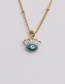 Fashion 01079cx Blue-green Bead Chain Between 40+5cm Copper Inlaid Zirconium Eye Necklace