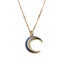 Fashion 01033gz 40+5cm Bead Chain Copper Inlaid Zirconium Oil Drop Moon Necklace
