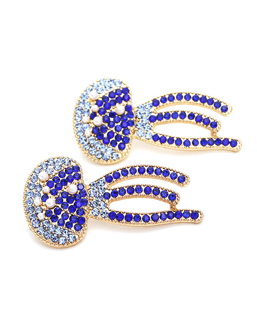Fashion Gold Alloy Color Diamond Jellyfish Earrings