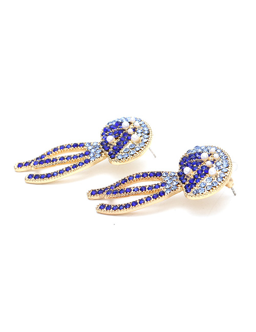 Fashion Gold Alloy Color Diamond Jellyfish Earrings
