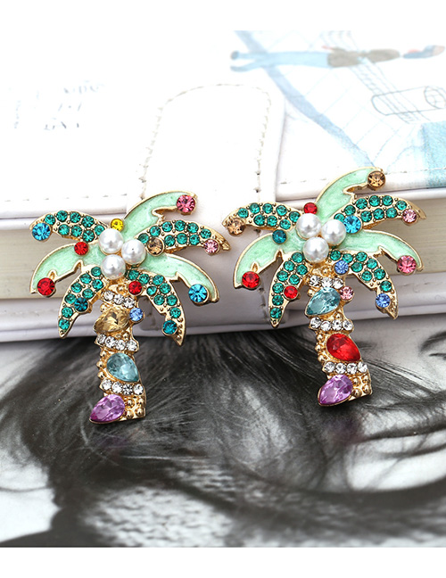 Fashion Color Mixing Alloy Diamond Earrings