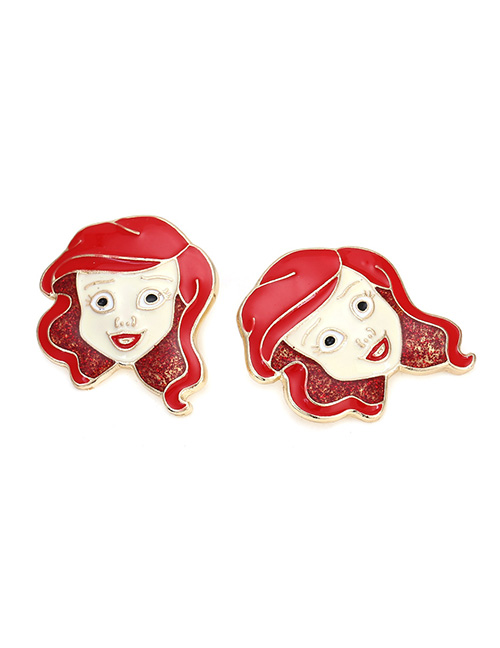 Fashion Color Mixing Alloy Dripping Anime Character Earrings