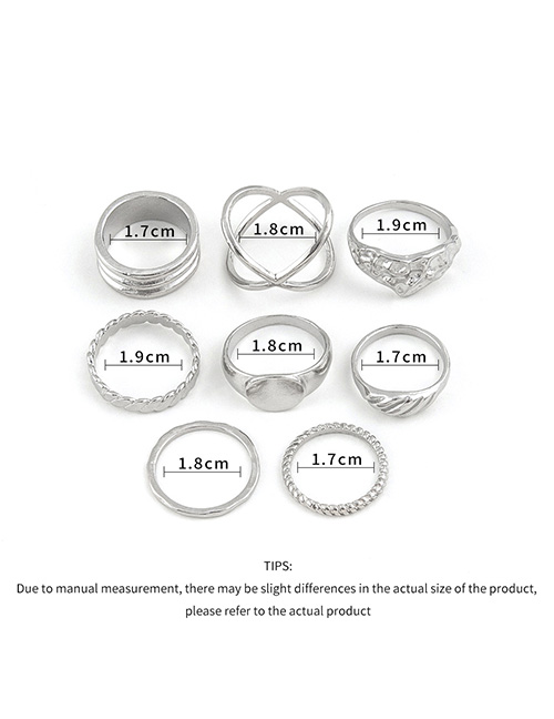 Fashion Silver Color Alloy Geometric Ring Set