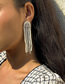 Fashion White K Alloy Diamond Claw Chain Tassel Earrings