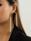 Fashion Gold Color Alloy C-shaped Pearl Tassel Earrings