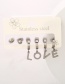 Fashion Silver Titanium Steel Letter Earring Set