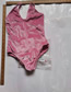Fashion Pink L Velvet Sling Bodysuit