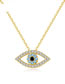 Fashion White Gold Color Metal Diamond Eye Necklace