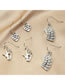 Fashion Silver Color Metal Palm Poker Love Earrings Set