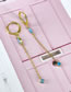 Fashion Zijin Copper Inlaid Zirconium Geometric Tassel Earrings