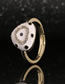 Fashion Gold Copper Inlaid Zirconium Drop Oil Open Ring