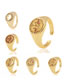 Fashion G Copper Gilded Smiley Face Open Ring