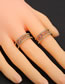 Fashion Color Copper Diamond Love Heart Double Open Ring