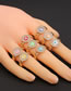 Fashion H Copper And Diamond Round Eye Open Ring