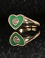 Fashion Purple Bronze Diamond Drop Oil Love Heart Ring