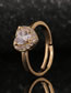 Fashion Blue Gold-plated Copper And Diamond Love Ring