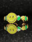 Fashion Black Copper Gold-plated Love Smiley Open Ring