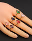 Fashion Pink Gold-plated Copper And Zirconium Geometric Open Ring