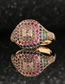 Fashion Color Gold-plated Copper And Zirconium Geometric Ring