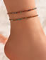 Fashion Color Alloy Diamond-studded Geometric Double-layer Anklet
