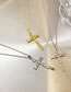 Fashion Rose Gold Titanium Steel Letter Cross Necklace