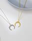 Fashion Gold Titanium Steel Horn Necklace