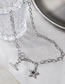 Fashion Silver Titanium Steel Diamond Star Ot Buckle Necklace