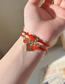 Fashion Red Hair Alloy Square Brand Braided Bracelet