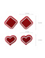 Fashion Heart-shaped Geometric Pearl Edge Heart Stud Earrings