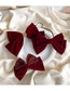 Fashion Large Spring Clip For Chain Velvet Bow Hairpin