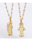 Fashion A Bronze And Diamond Virgin Mary Pearl Necklace