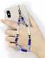 Fashion Blue Letter Beads Soft Ceramic Mobile Phone Lanyard