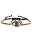 Fashion Cb0285cx+copper Bead Black Rope Copper Inlaid Zirconium Eye Bracelet