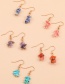 Fashion Coral Red Crystal Gravel Ear Studs