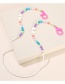Fashion Peach Heart Silicone Ring Suebito Peach Heart Pearl Beaded Geometric Glasses Chain