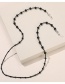 Fashion Pure Black Geometric Crystal Beaded Glasses Chain
