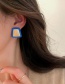 Fashion Blue Alloy Geometric Square Ear Studs