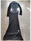 Fashion Black Geometric Stand Collar Open Waist Dress