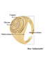 Fashion Gold Copper Inlaid Zirconium Smiley Ring