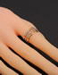 Fashion Gold Gold-plated Copper And Zirconium Geometric Multilayer Ring