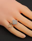 Fashion Gold Four-leaf Clover Five-pointed Star Open Ring With Diamonds In Copper