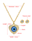 Fashion Suit Copper Inlaid Zirconium Love Eye Necklace And Earring Set
